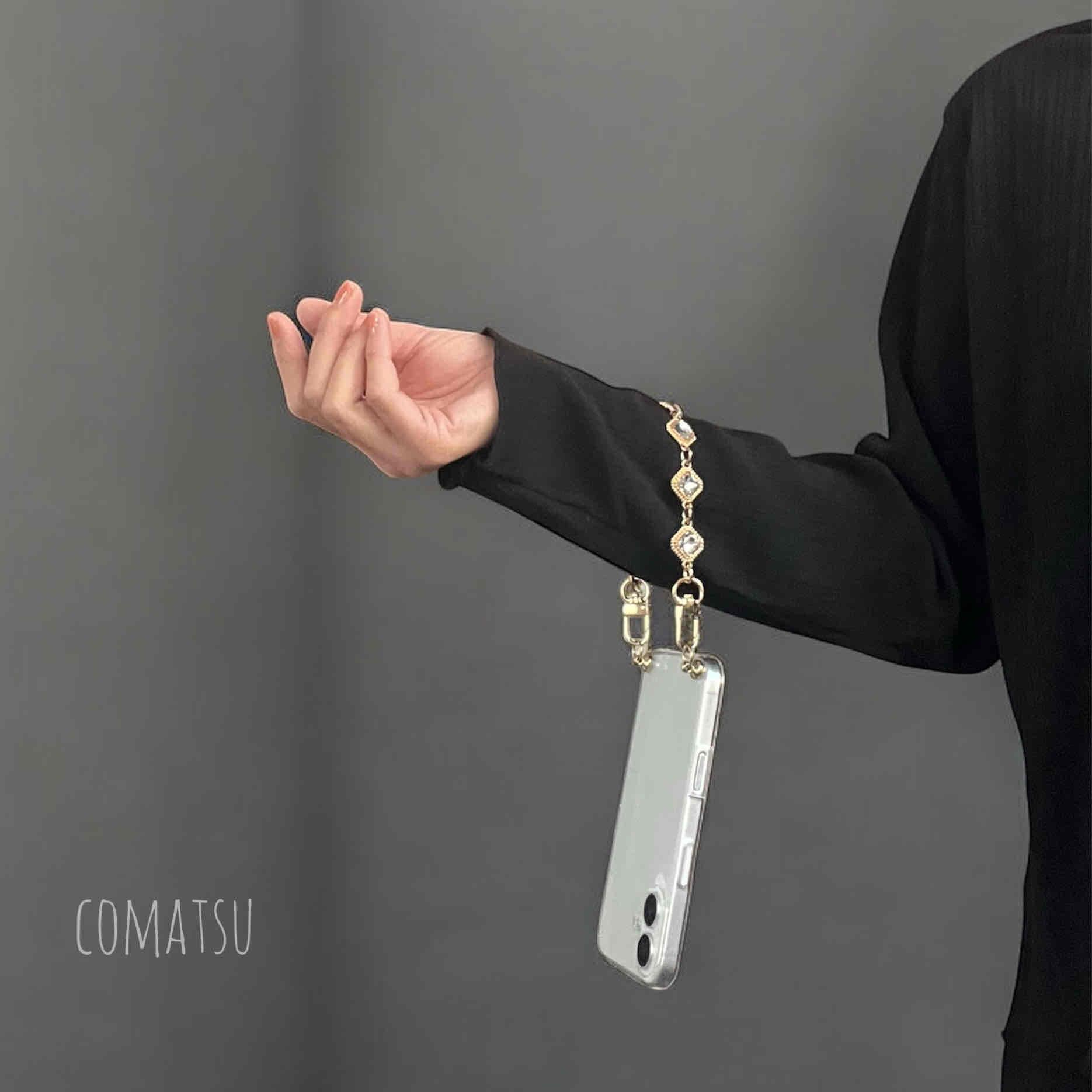 キラキラcharmmyりぼん ハンドストラップ付きスマホケース 落下防止スマホストラップ付きスマホカバー | 12枚目